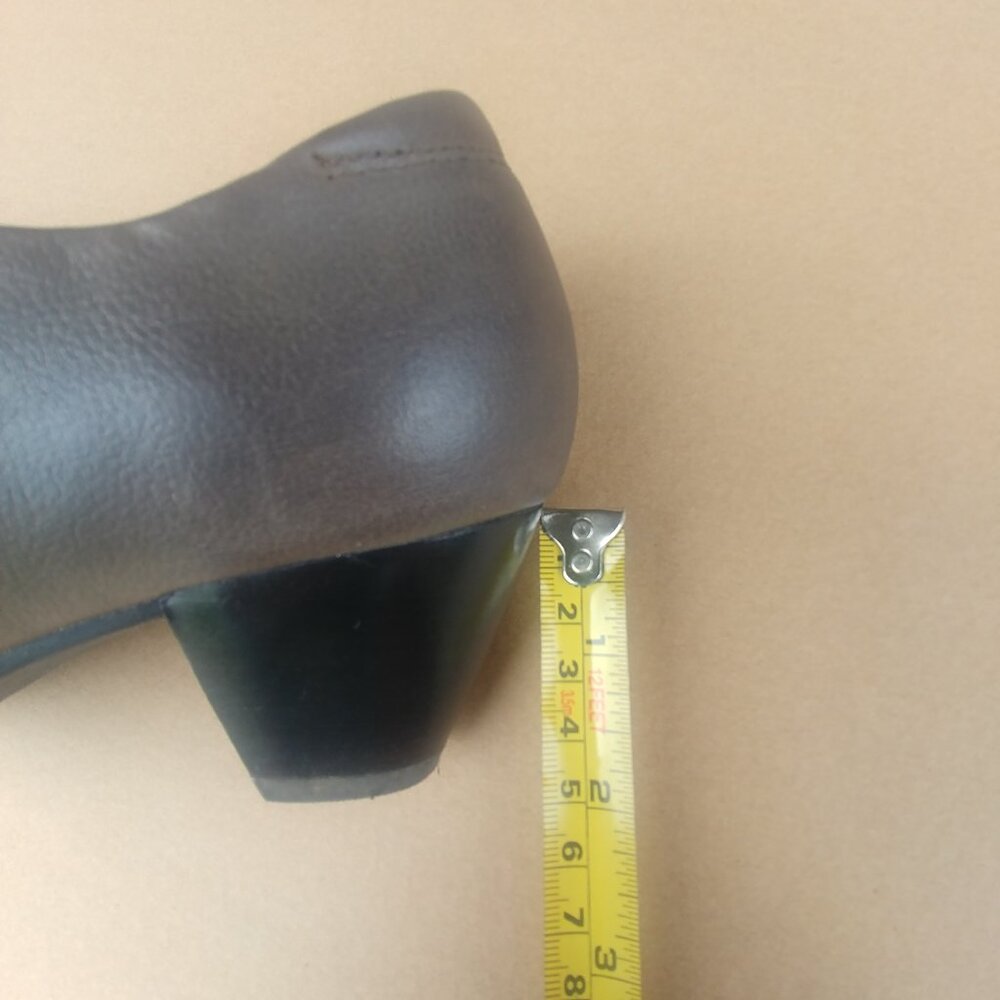 Taos taupe leather grey/brown ankle boots booties shoes low heel size 7 - Picture 11 of 14